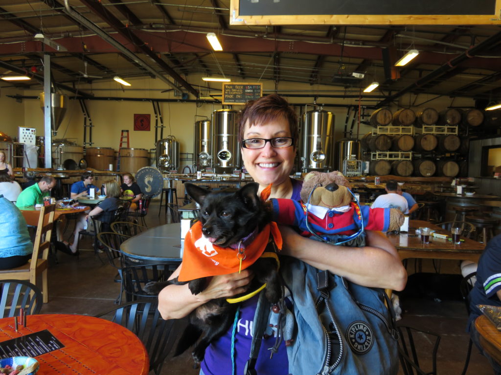 Mitzi Szereto and Teddy Tedaloo celebrating National Dog Day at a rescue event in Puget Sound